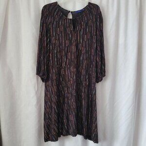 Apt. 9 dress office stretchy knit Colorful XL Shift Professional keyhole chic